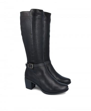 Botas para mujer en color negro Caracteristicas con cremallera tacon 5 cm zapato de estilo casual suela de goma termoplastica e
