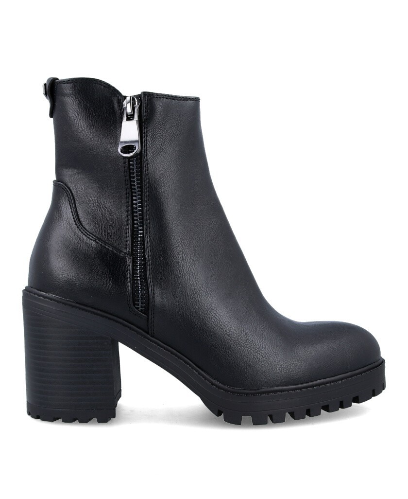 High heel ankle boots with track soles sale