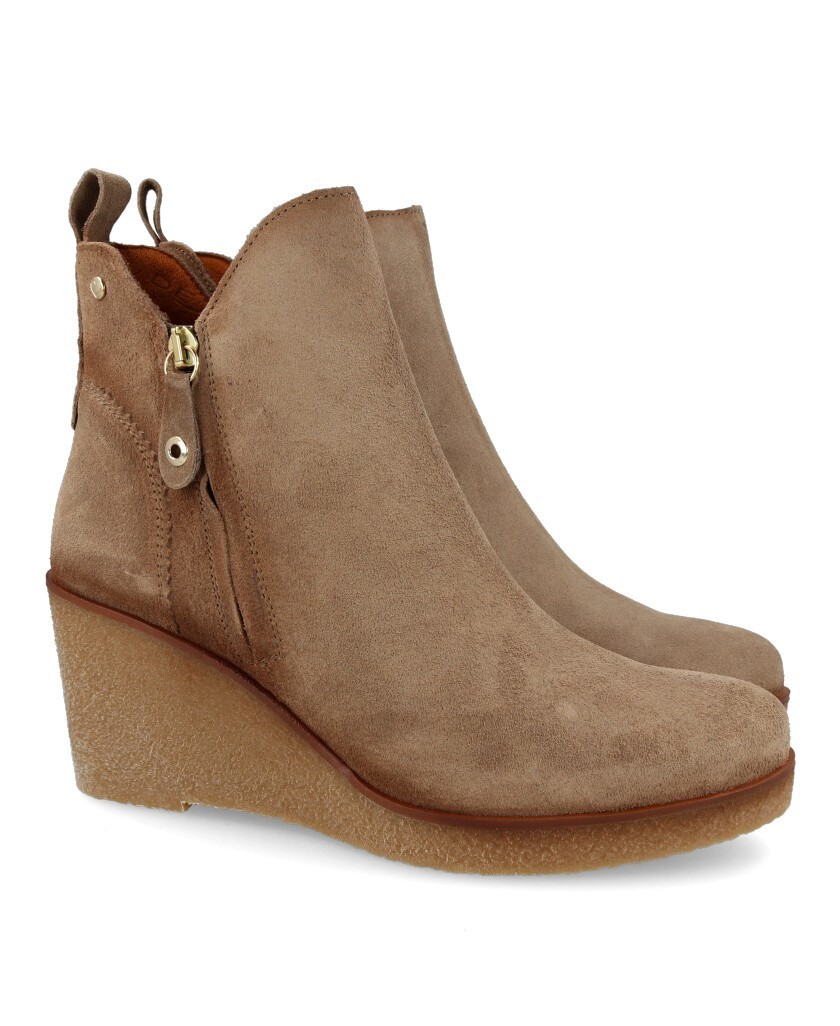 Beige wedge best sale ankle boots