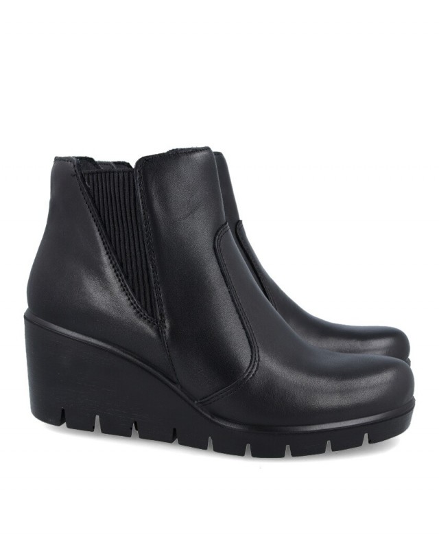 Imac 458500 Women's black wedge chelsea boots