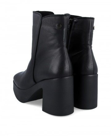 black thick heel ankle boot