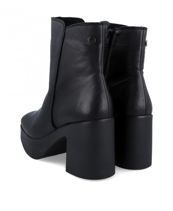 black thick heel ankle boot