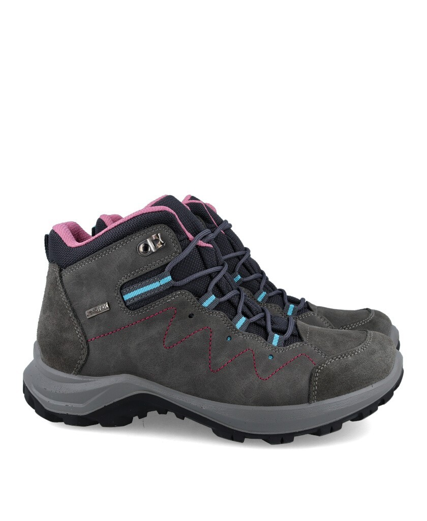 Sneakers para mujer en color gris Caracteristicas con cordones altura de piso 3 cm zapato de estilo casual suela de goma exteri