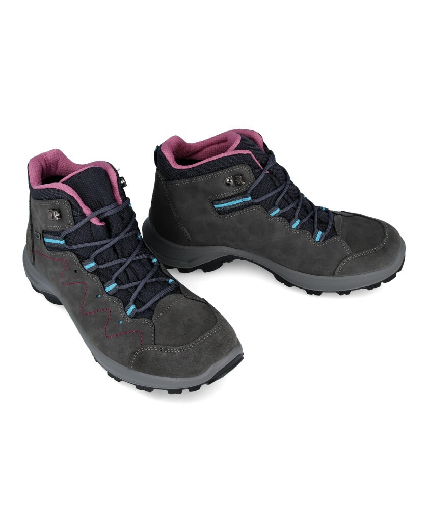 Sneakers para mujer en color gris Caracteristicas con cordones altura de piso 3 cm zapato de estilo casual suela de goma exteri