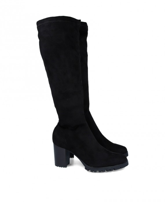 D'Angela DRB25244 Black suede heeled boots