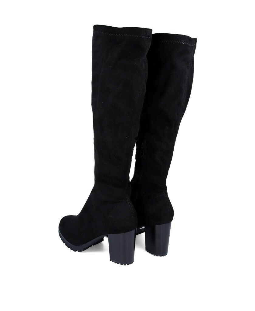 D'Angela DRB25244 Black suede heeled boots