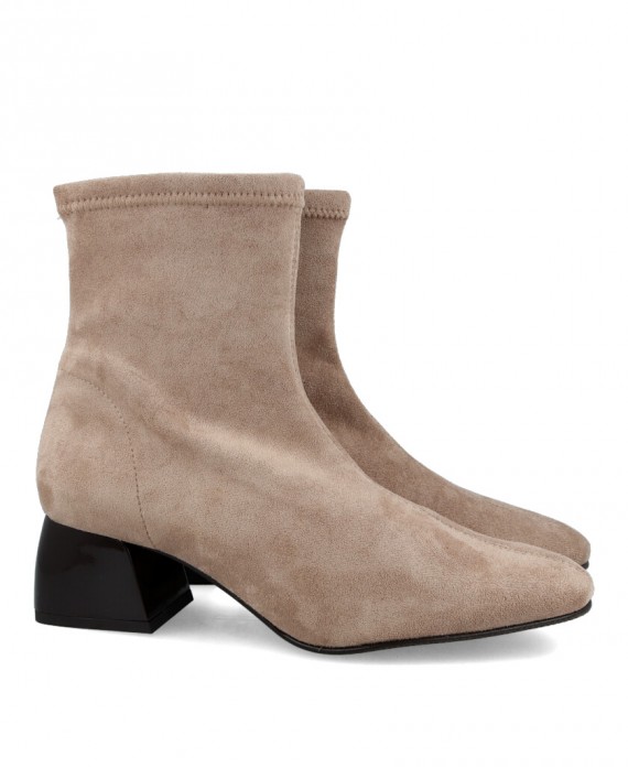 Miss Elastic 77662 Beige lycra ankle boots