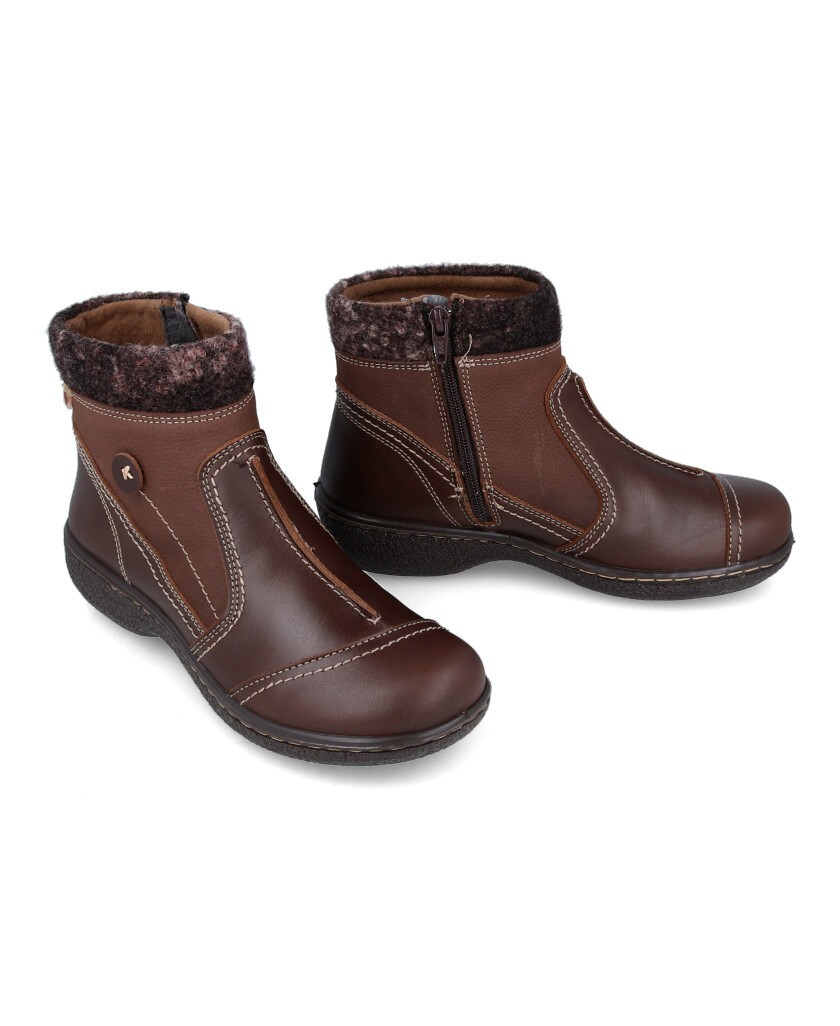 Laura Azaña LA11973BI Brown leather ankle boots