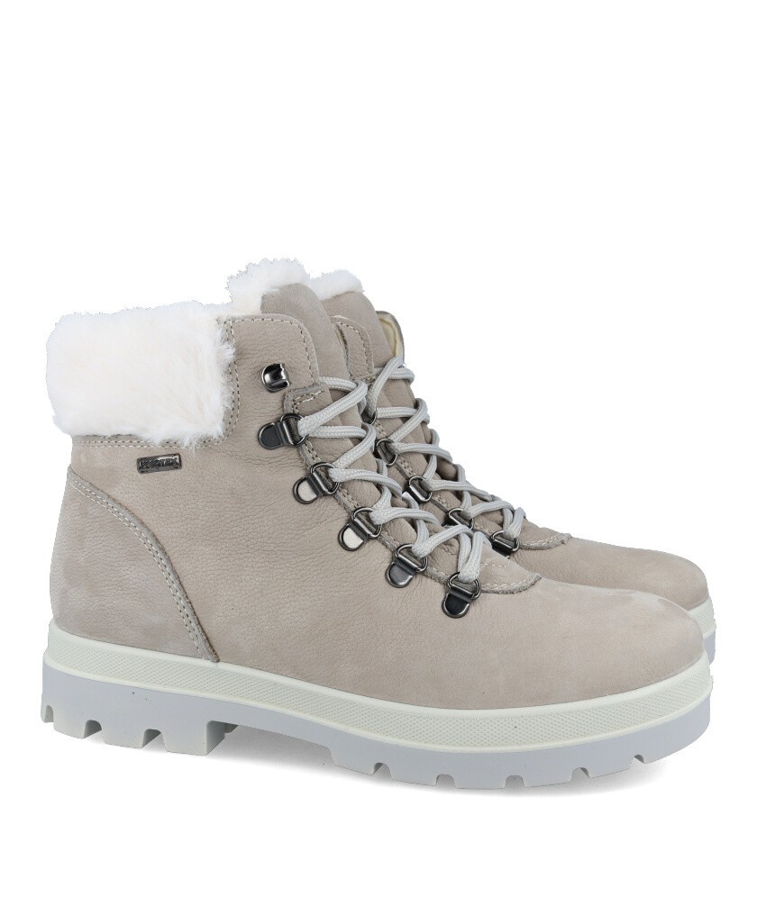 Imac 457788 Women's mountain ankle boots with fur in gray