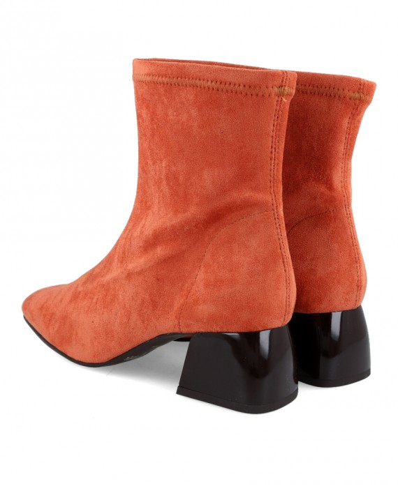 Miss Elastic 77662 Orange ankle boots for women