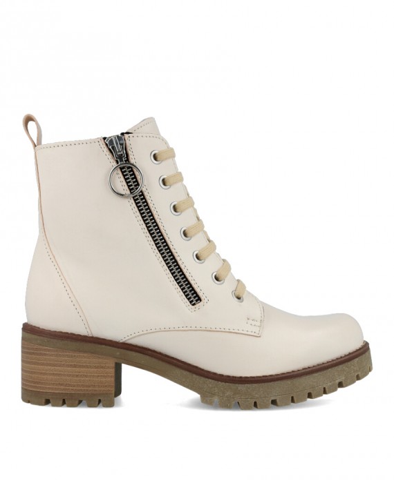Andares 809313 White heeled military ankle boots