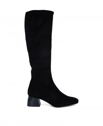 Miss Elastic 77663 Black tight high boots