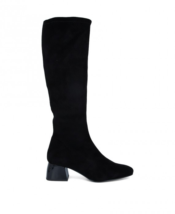 Miss Elastic 77663 Black tight high boots