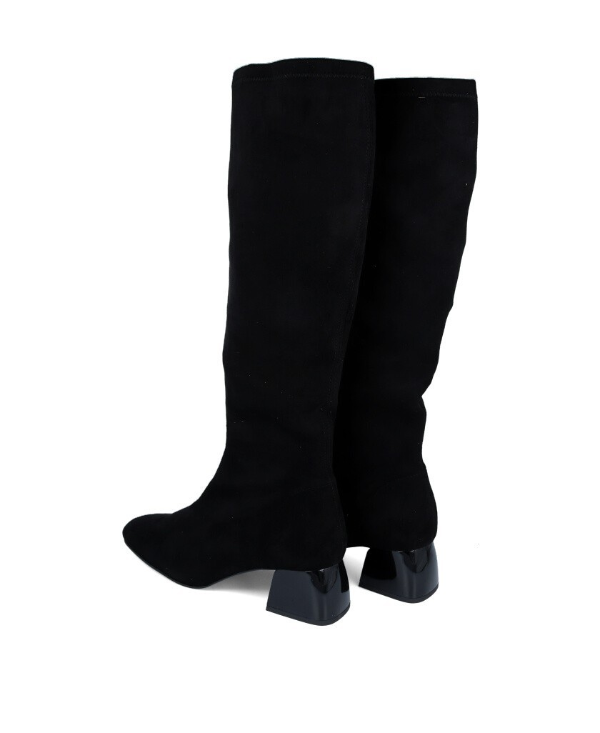Miss Elastic 77663 Black tight high boots
