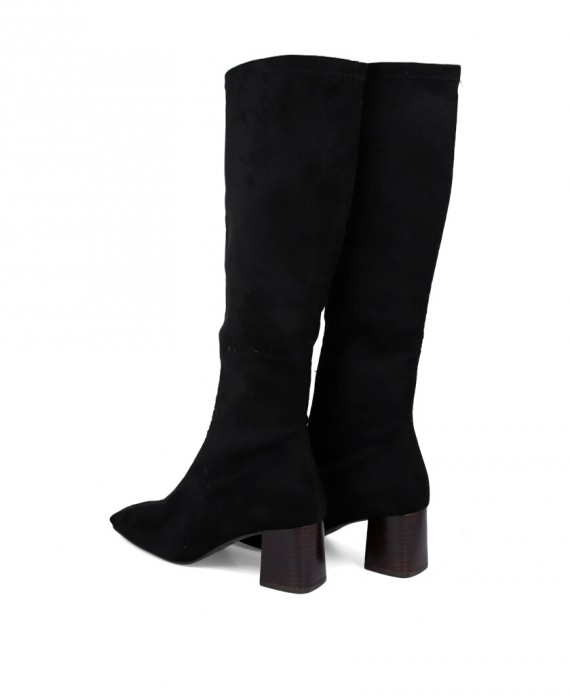 Botas para mujer en color negro Caracteristicas elastico tacon 6 cm zapato de estilo casual suela de goma termoplastica exterio