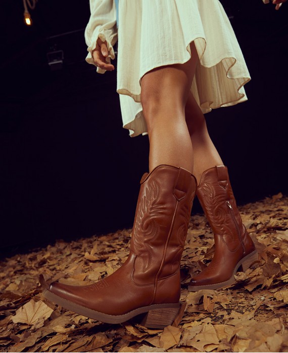 Catchalot Zeta 4116 Brown leather cowboy boots