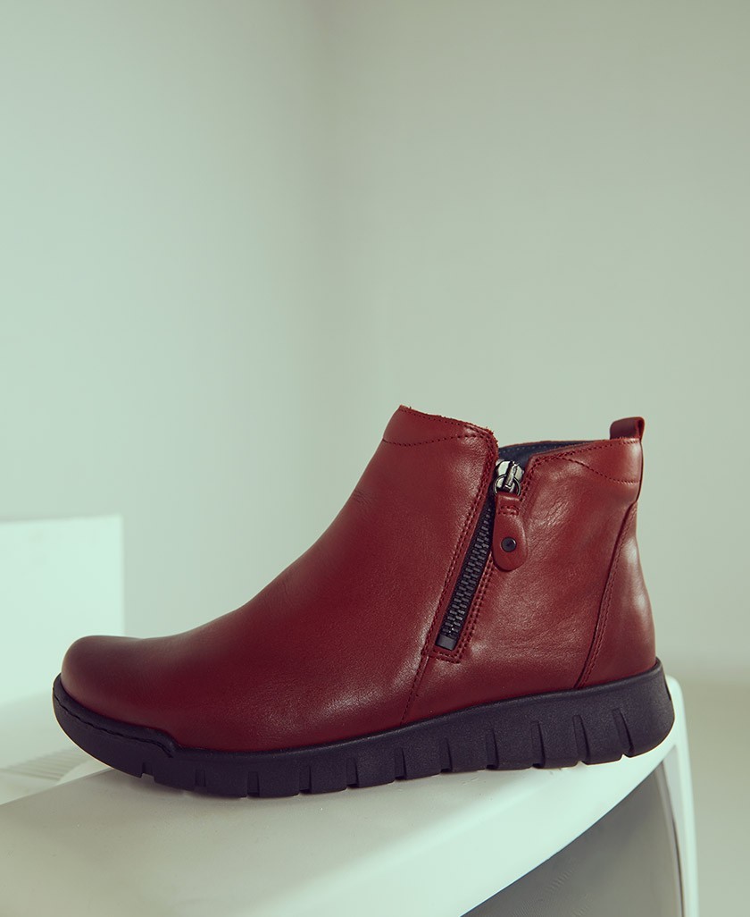Botines planos rojos Walk and Fly Alameda 749-007