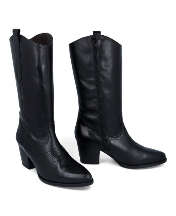 Botas para mujer en color negro Caracteristicas con cremallera tacon 5 cm zapato de estilo casual suela de goma termoplastica e
