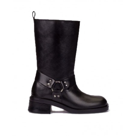 Yokono SPA-003 Low-heeled black boots for women