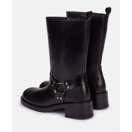 Yokono SPA-003 Low-heeled black boots for women