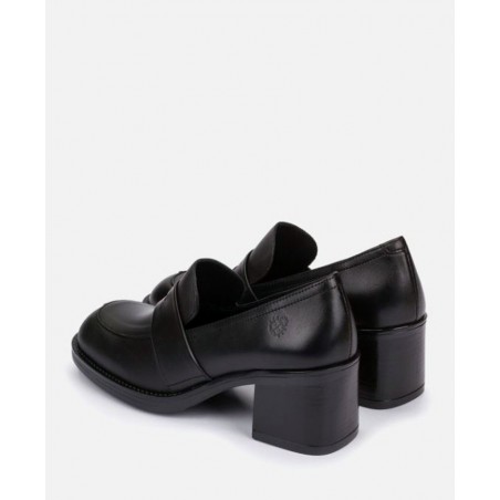 Yokono Landas-001 Black leather loafers for women