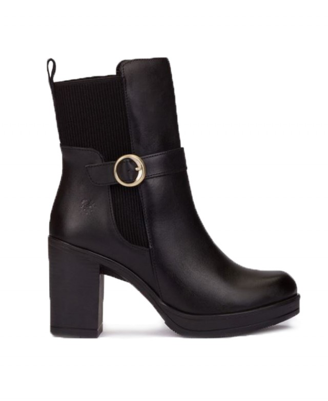 Botines para mujer en color negro Caracteristicas con cremallera tacon 8 cm zapato de estilo casual suela de goma exterior piel
