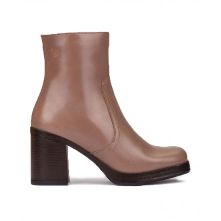 Yokono Kolin-001 Pink wooden heels ankle boots