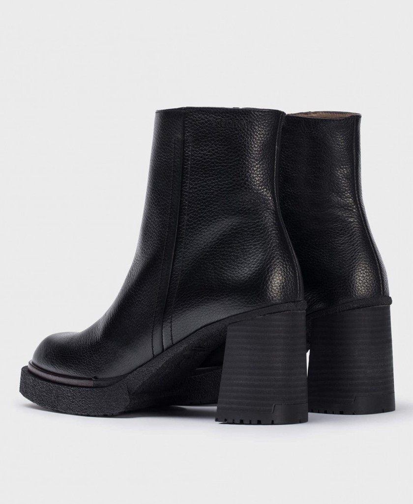 Ladies black leather on sale booties