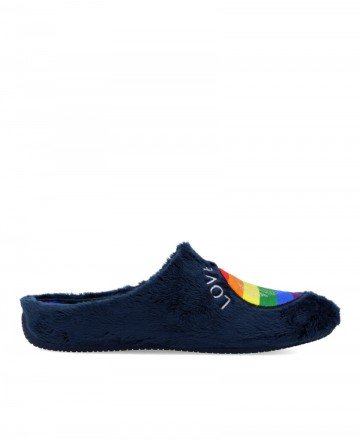 Slippers with multicolor sole