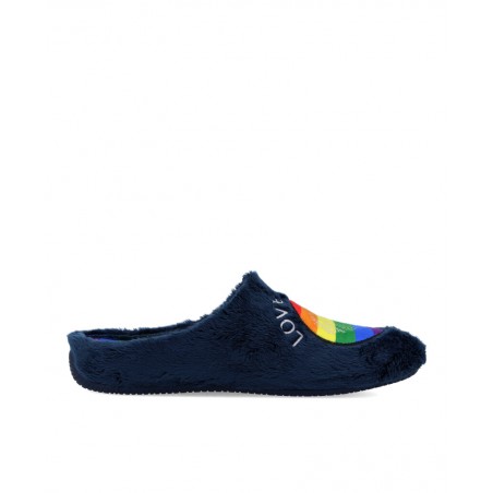 Slippers with multicolor sole