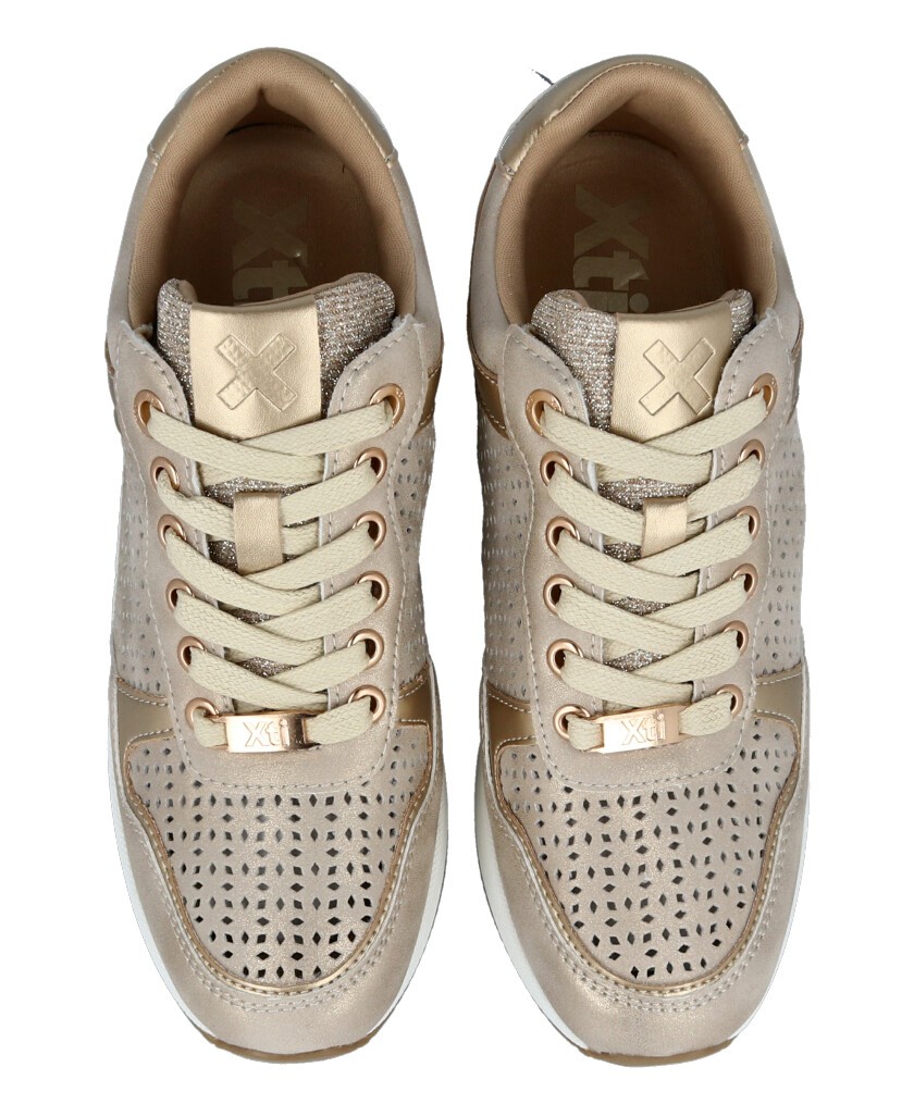 Metallic sneaker with wedge