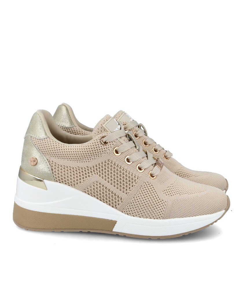 Wedge best sale sneakers beige