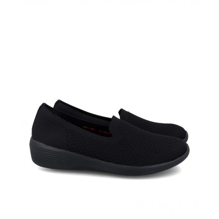 Zapatos de para mujer en color negro Caracteristicas elastico cuna 4 cm piso de goma termoplastica exterior textil e interior f