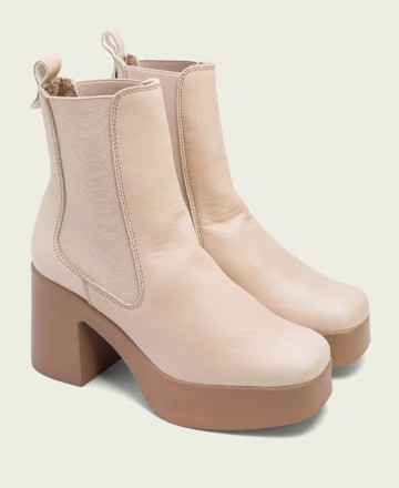 Women's beige ankle boots
