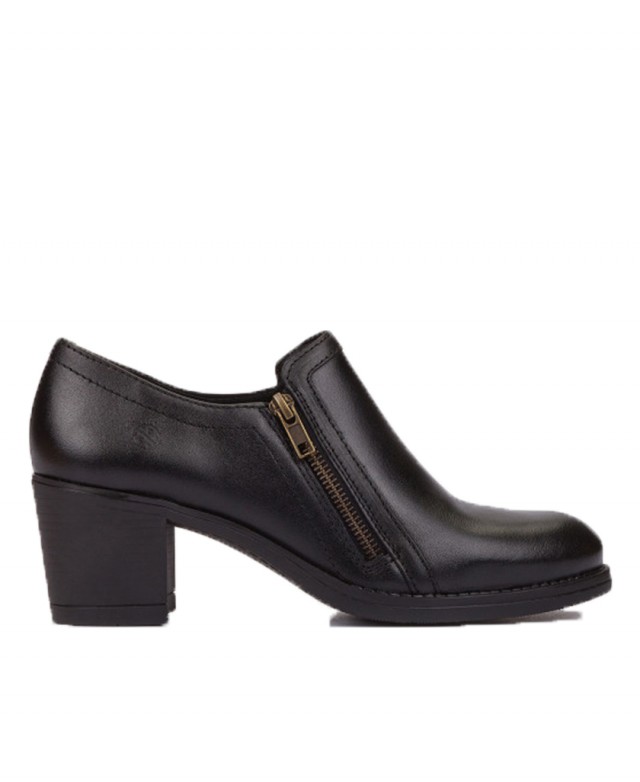 Zapatos para mujer en color negro Caracteristicas con cremallera tacon 6 cm zapato de estilo casual suela de goma exterior piel