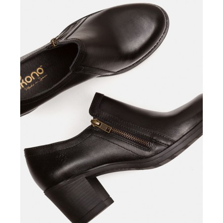 Zapatos para mujer en color negro Caracteristicas con cremallera tacon 6 cm zapato de estilo casual suela de goma exterior piel
