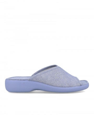 para mujer en color azul marino Caracteristicas altura de piso 2 cm Zapatilas de comodas suela de goma exterior textil e inter