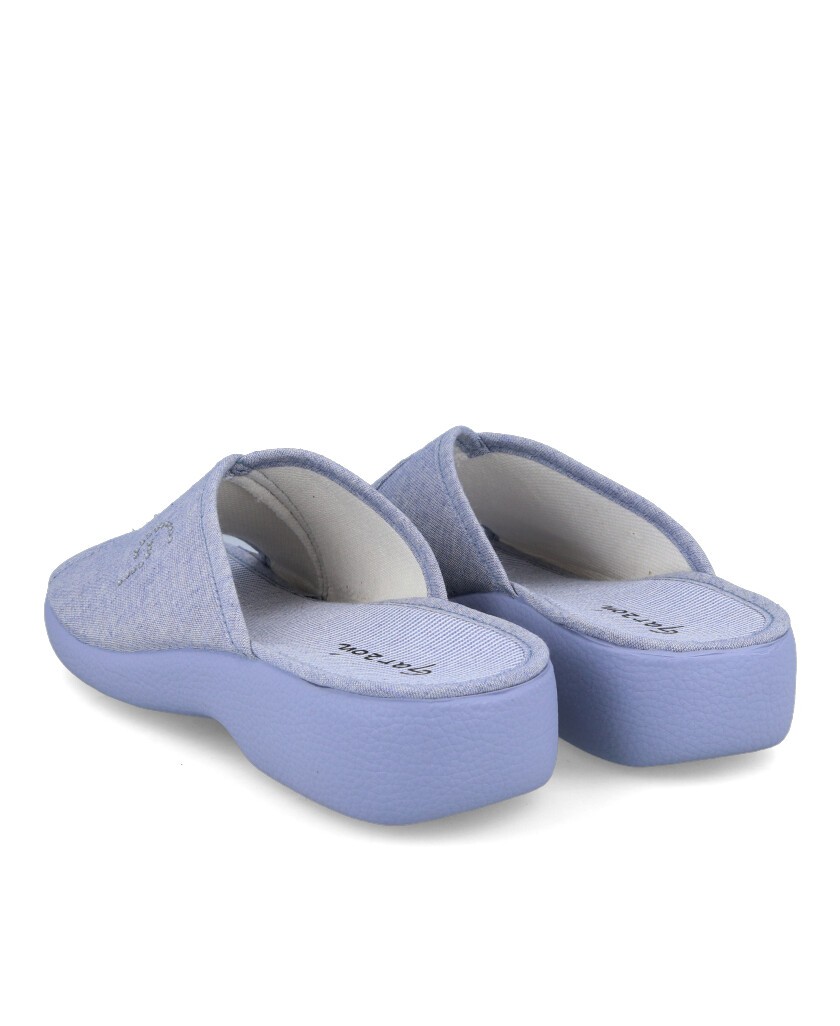 para mujer en color azul marino Caracteristicas altura de piso 2 cm Zapatilas de comodas suela de goma exterior textil e inter