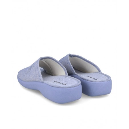 para mujer en color azul marino Caracteristicas altura de piso 2 cm Zapatilas de comodas suela de goma exterior textil e inter