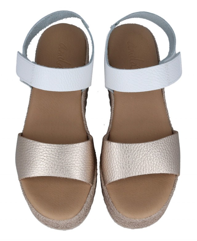 Platforms with leather wedge Platforms with leather wedge