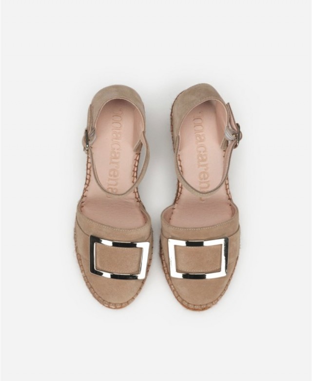 Beige platform sandals Macarena Alba3