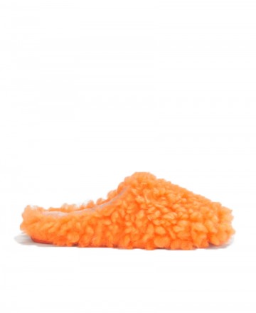 Macarena Pelosi Orange fur house slippers