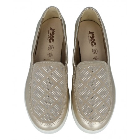 Women's gold loafers
