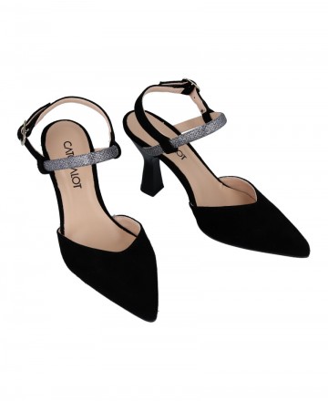 Patricia Miller 630 black slingback sandals