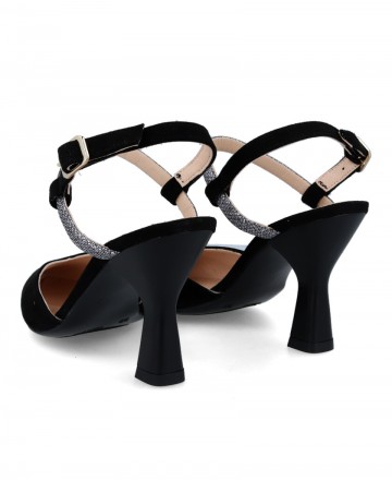 Patricia Miller 630 black slingback sandals