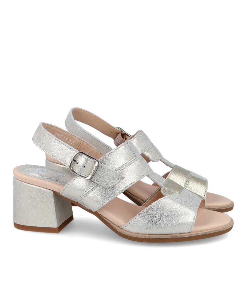 Metallic heel sandal Callaghan 29211