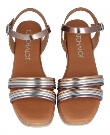 Catchalot 5435 metallic low wedge sandal