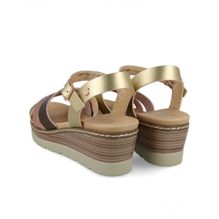 Xti 142853 metallic casual wedge sandal