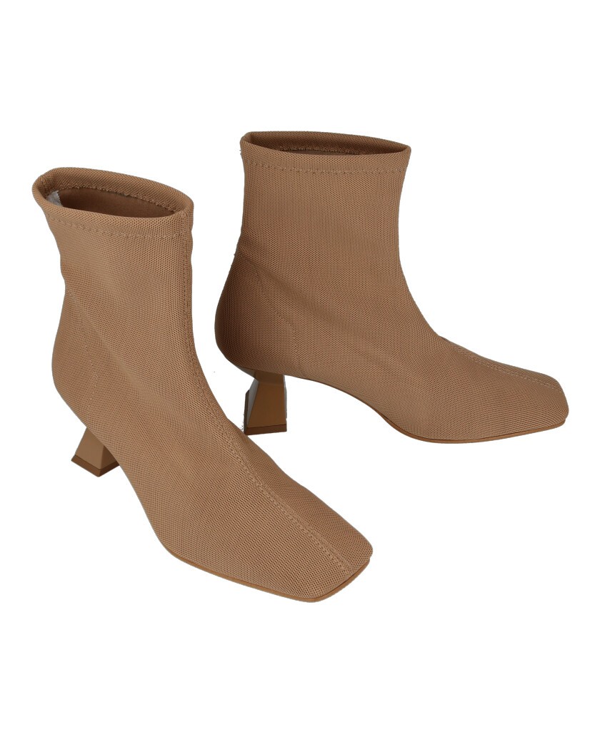 Women's beige ankle boots Miss Elastic 70067