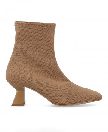 Women's beige ankle boots Miss Elastic 70067